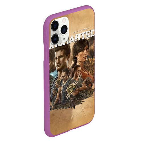 Чехол iPhone 11 Pro матовый Uncharted: Legacy of Thieves Collection / 3D-Фиолетовый – фото 2