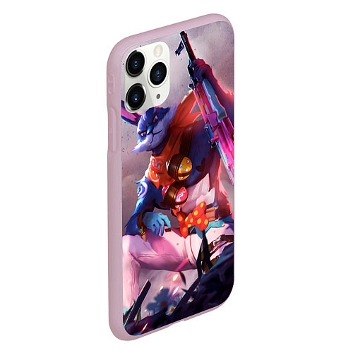 Чехол iPhone 11 Pro матовый Free Fire - Кролик / 3D-Розовый – фото 2