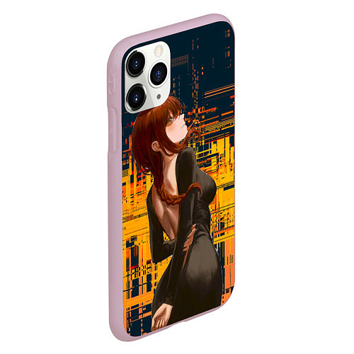 Чехол iPhone 11 Pro матовый Макима - chainsaw man / 3D-Розовый – фото 2