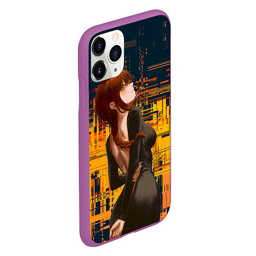 Чехол iPhone 11 Pro матовый Макима - chainsaw man / 3D-Фиолетовый – фото 2