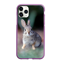 Чехол iPhone 11 Pro матовый Малыш кролик, цвет: 3D-фиолетовый