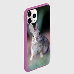 Чехол iPhone 11 Pro матовый Малыш кролик, цвет: 3D-фиолетовый — фото 2