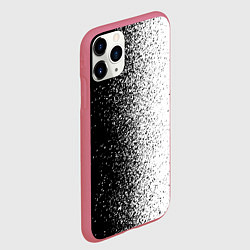 Чехол iPhone 11 Pro матовый Брызги красок - Черно-белый, цвет: 3D-малиновый — фото 2