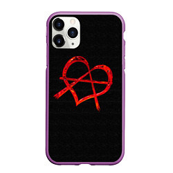Чехол iPhone 11 Pro матовый Сердце анархиста, цвет: 3D-фиолетовый