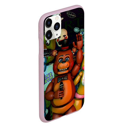 Чехол iPhone 11 Pro матовый Five Nights at Frеddys / 3D-Розовый – фото 2