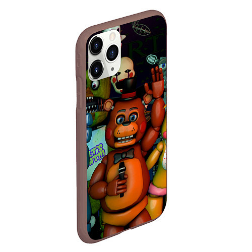 Чехол iPhone 11 Pro матовый Five Nights at Frеddys / 3D-Коричневый – фото 2