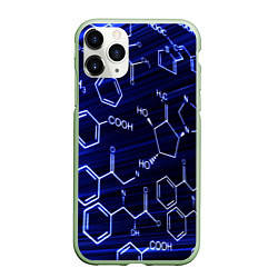 Чехол iPhone 11 Pro матовый Графическая химия, цвет: 3D-салатовый