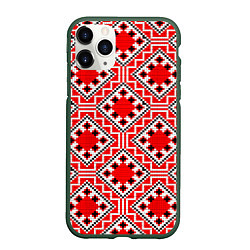 Чехол iPhone 11 Pro матовый Белорусская вышивка - орнамент