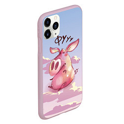 Чехол iPhone 11 Pro матовый Недовольная свинка - Фууу, цвет: 3D-розовый — фото 2