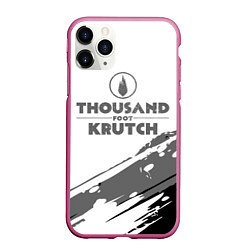 Чехол iPhone 11 Pro матовый Thousand Foot Krutch логотип, цвет: 3D-малиновый
