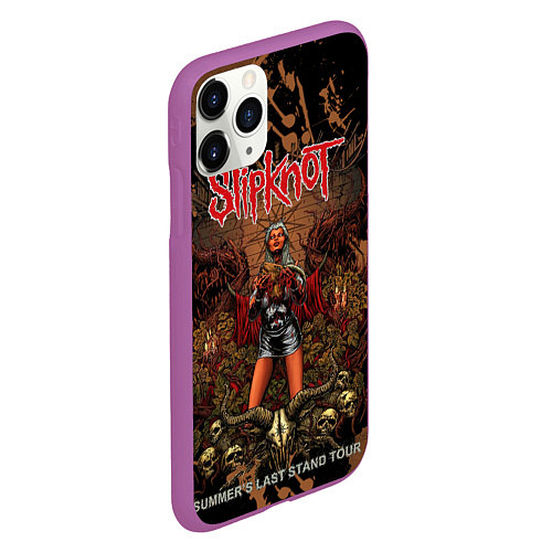 Чехол iPhone 11 Pro матовый Slipknot satan girl / 3D-Фиолетовый – фото 2