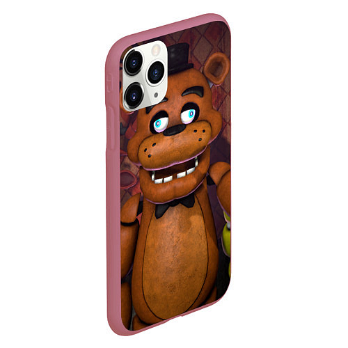 Чехол iPhone 11 Pro матовый Five Nights аt Frеddys / 3D-Малиновый – фото 2