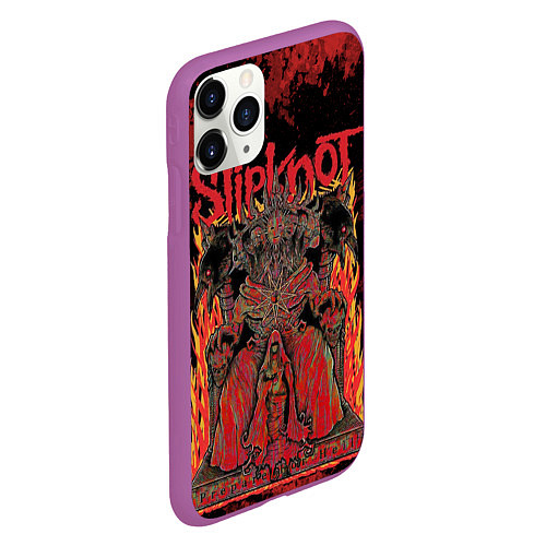 Чехол iPhone 11 Pro матовый Slipknot black and red / 3D-Фиолетовый – фото 2