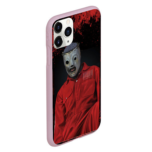 Чехол iPhone 11 Pro матовый Slipknot red & black / 3D-Розовый – фото 2