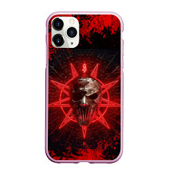 Чехол iPhone 11 Pro матовый Slipknot red satan star, цвет: 3D-розовый