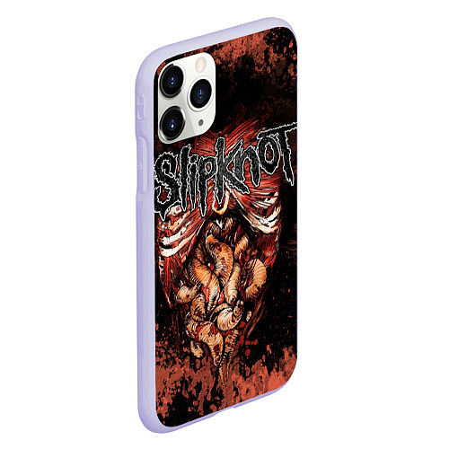 Чехол iPhone 11 Pro матовый Slipknot horror / 3D-Светло-сиреневый – фото 2