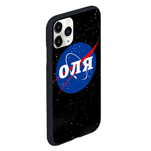 Чехол iPhone 11 Pro матовый Оля Наса космос / 3D-Черный – фото 2
