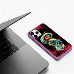 Чехол iPhone 11 Pro матовый Slipknot - козел, цвет: 3D-фиолетовый — фото 2