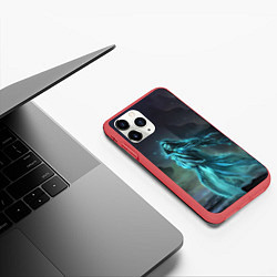 Чехол iPhone 11 Pro матовый Halloween - женщина призрак на кладбище, цвет: 3D-красный — фото 2