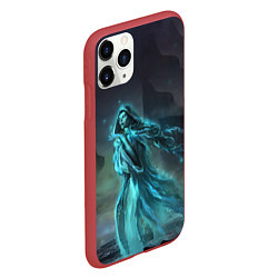 Чехол iPhone 11 Pro матовый Halloween - женщина призрак на кладбище, цвет: 3D-красный — фото 2