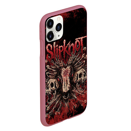 Чехол iPhone 11 Pro матовый Horror Slipknot / 3D-Малиновый – фото 2