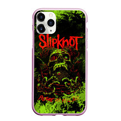 Чехол iPhone 11 Pro матовый Slipknot green череп