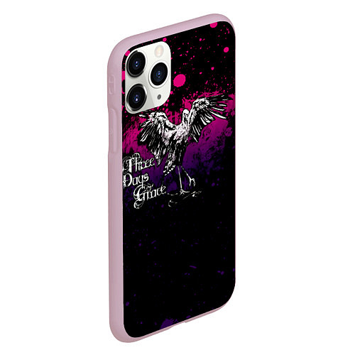 Чехол iPhone 11 Pro матовый Three Days Grace stork / 3D-Розовый – фото 2