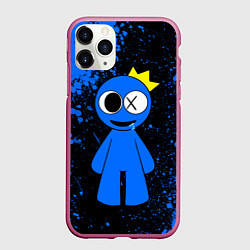Чехол iPhone 11 Pro матовый Радужные друзья Синий - брызги краски, цвет: 3D-малиновый