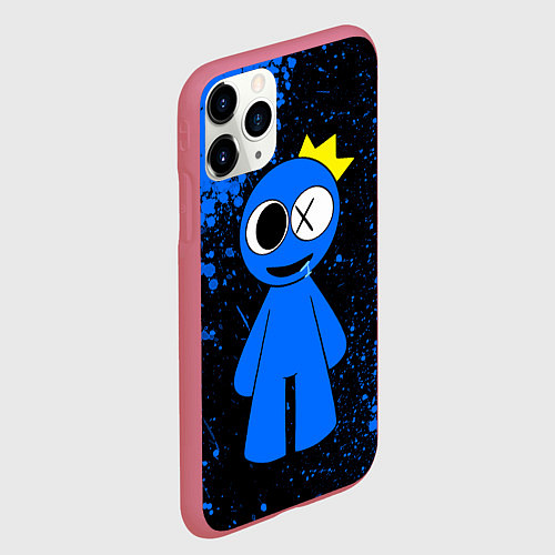 Чехол iPhone 11 Pro матовый Радужные друзья Синий - брызги краски / 3D-Малиновый – фото 2