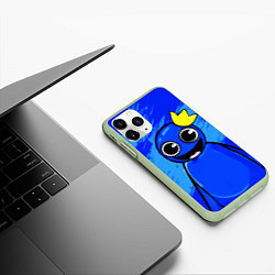Чехол iPhone 11 Pro матовый Радужные друзья: веселый Синий, цвет: 3D-салатовый — фото 2
