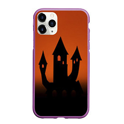 Чехол iPhone 11 Pro матовый Halloween - замок ведьм, цвет: 3D-фиолетовый
