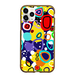 Чехол iPhone 11 Pro матовый Радужный паттерн, цвет: 3D-коричневый