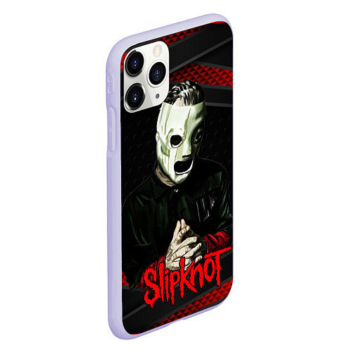 Чехол iPhone 11 Pro матовый Slipknot black & red / 3D-Светло-сиреневый – фото 2