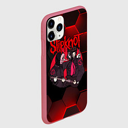 Чехол iPhone 11 Pro матовый Slipknot art black, цвет: 3D-малиновый — фото 2