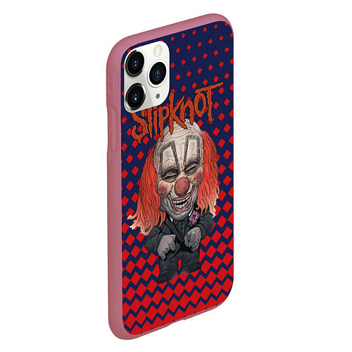 Чехол iPhone 11 Pro матовый Slipknot clown / 3D-Малиновый – фото 2