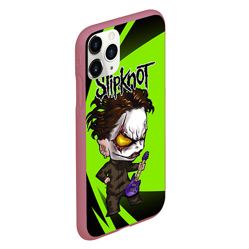 Чехол iPhone 11 Pro матовый Slipknot green / 3D-Малиновый – фото 2