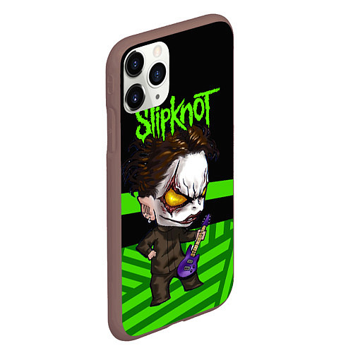 Чехол iPhone 11 Pro матовый Slipknot dark green / 3D-Коричневый – фото 2