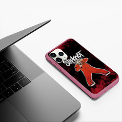 Чехол iPhone 11 Pro матовый Slipknot music, цвет: 3D-малиновый — фото 2