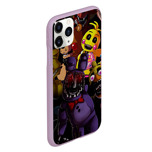 Чехол iPhone 11 Pro матовый Fivе Nights аt Frеddys / 3D-Сиреневый – фото 2