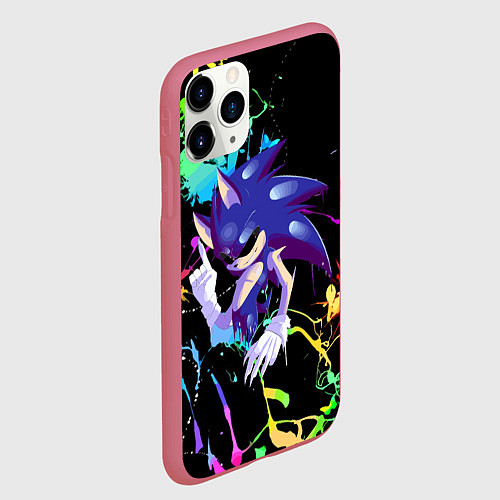 Чехол iPhone 11 Pro матовый Sonic Exe - Hedgehog - video game / 3D-Малиновый – фото 2