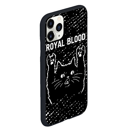 Чехол iPhone 11 Pro матовый Группа Royal Blood и рок кот / 3D-Черный – фото 2