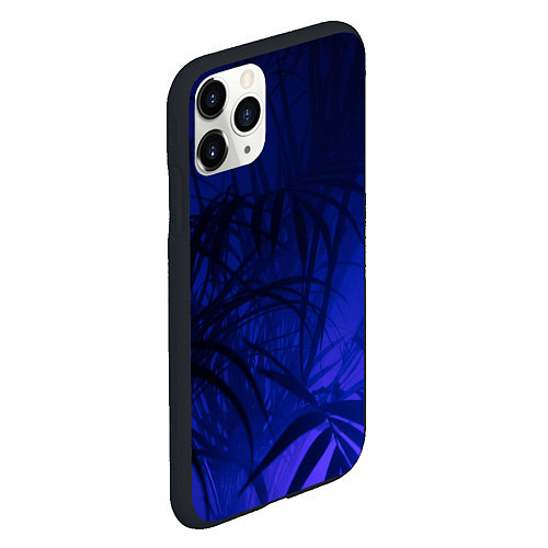 Чехол iPhone 11 Pro матовый Пальма в неоновом свете / 3D-Черный – фото 2