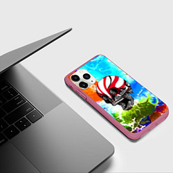 Чехол iPhone 11 Pro матовый Крутой череп - Авангард, цвет: 3D-малиновый — фото 2