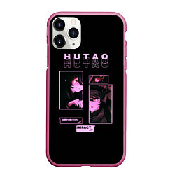 Чехол iPhone 11 Pro матовый Genshin Impact: Hu tao Ху Тао, цвет: 3D-малиновый