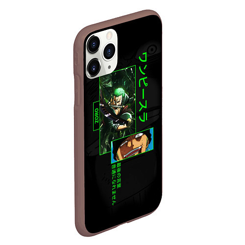 Чехол iPhone 11 Pro матовый One Piece: Zoro / 3D-Коричневый – фото 2