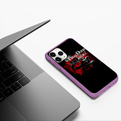 Чехол iPhone 11 Pro матовый Three Days Grace змея и ворон, цвет: 3D-фиолетовый — фото 2