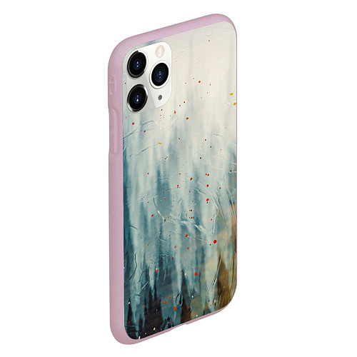 Чехол iPhone 11 Pro матовый Абстрактные водянистые паттерны и краски / 3D-Розовый – фото 2