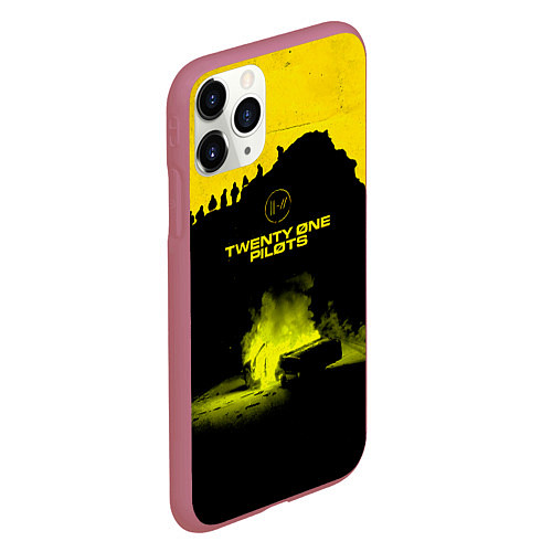 Чехол iPhone 11 Pro матовый Twenty One Pilots accident / 3D-Малиновый – фото 2