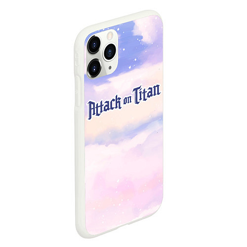 Чехол iPhone 11 Pro матовый Attack on Titan sky clouds / 3D-Белый – фото 2