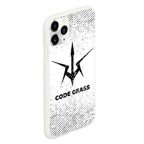 Чехол iPhone 11 Pro матовый Code Geass с потертостями на светлом фоне / 3D-Белый – фото 2